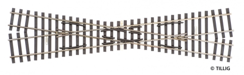 TILLIG 85262 - Kreuzung H0 rechts/H0m links, Länge 232 mm Kreuzwinkel 15°